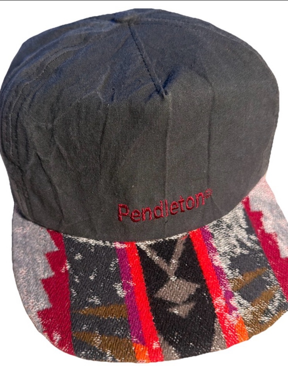 Pendleton Black Cap with Multicolor Southwestern Brim